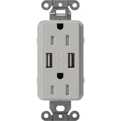 Lutron Tamper-Resistant USB Receptacles - Satin Color 15A 125V | SCR-15-UBTR-XX