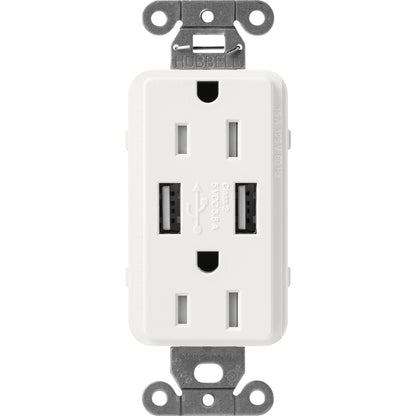 Lutron Tamper-Resistant USB Receptacles - Satin Color 15A 125V | SCR-15-UBTR-XX