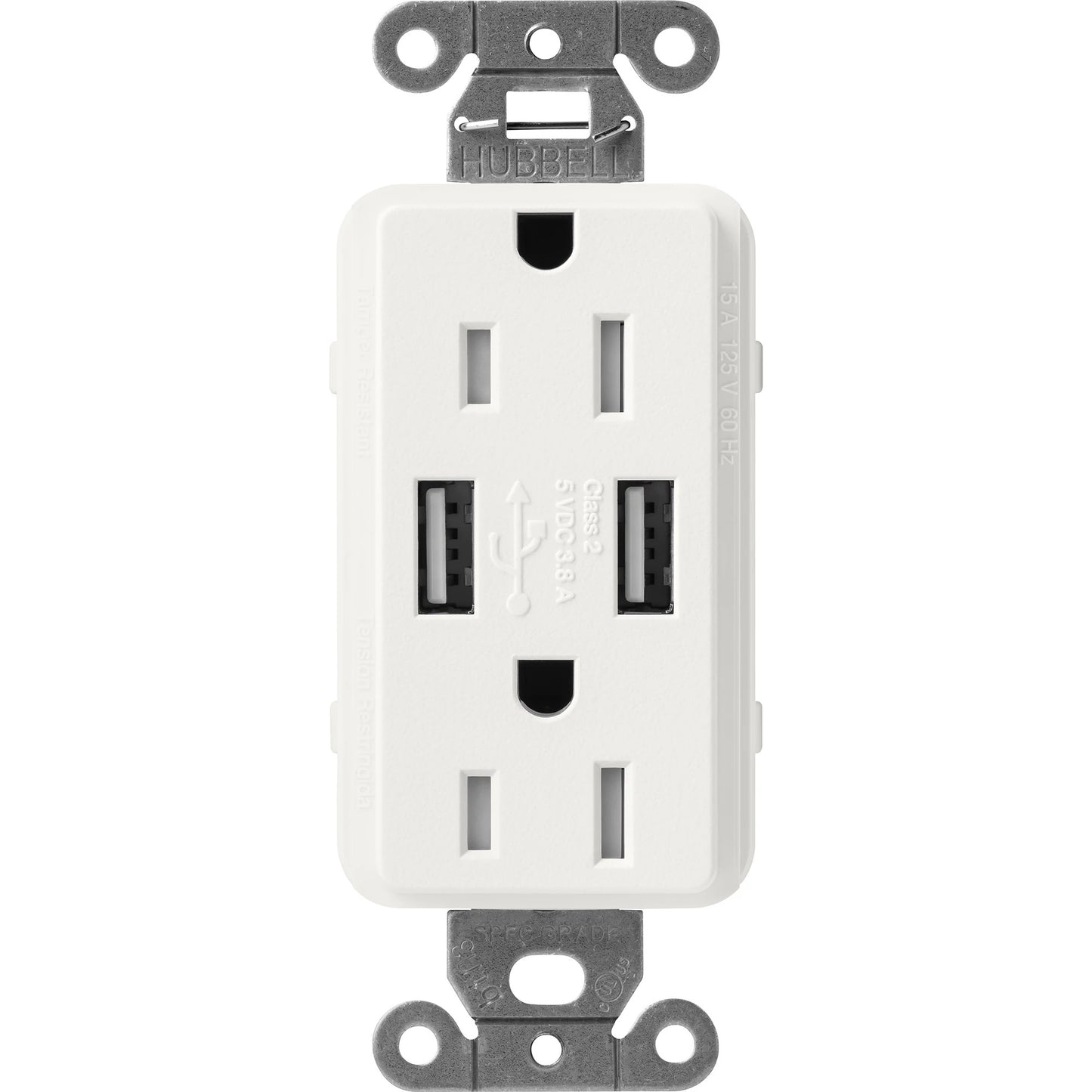 Lutron Tamper-Resistant USB Receptacles - Satin Color 15A 125V | SCR-15-UBTR-XX