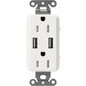 Lutron Tamper-Resistant USB Receptacles - Satin Color 15A 125V | SCR-15-UBTR-XX