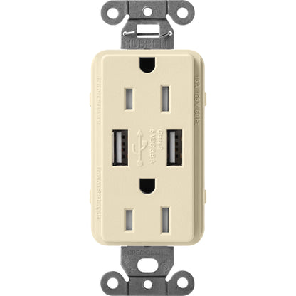 Lutron Tamper-Resistant USB Receptacles - Satin Color 15A 125V | SCR-15-UBTR-XX