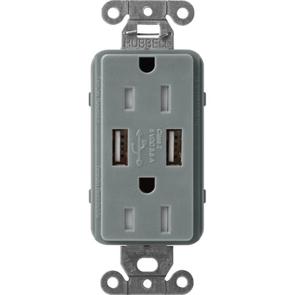 Lutron Tamper-Resistant USB Receptacles - Satin Color 15A 125V | SCR-15-UBTR-XX