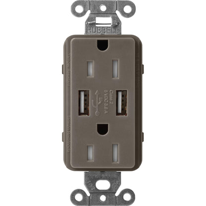 Lutron Tamper-Resistant USB Receptacles - Satin Color 15A 125V | SCR-15-UBTR-XX
