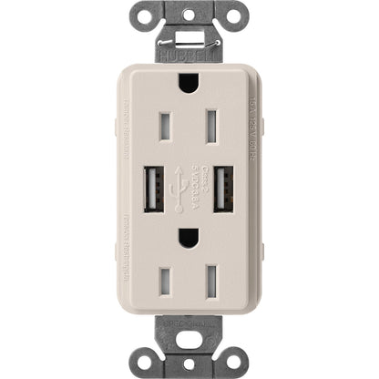 Lutron Tamper-Resistant USB Receptacles - Satin Color 15A 125V | SCR-15-UBTR-XX