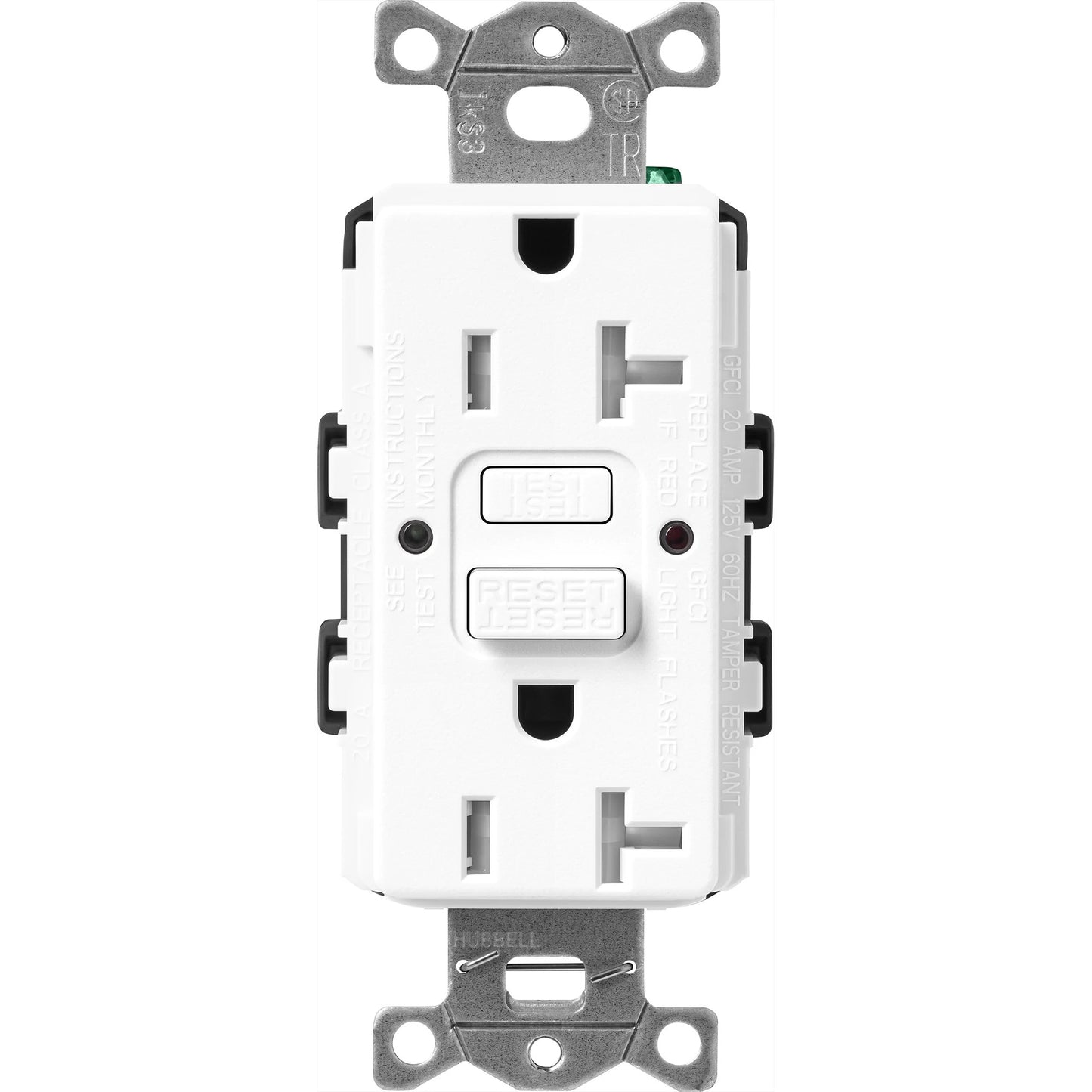 Lutron Tamper-Resistant Self Testing GFCI Receptacles - Satin Color 20A 125V | SCR-20-GFST-XX
