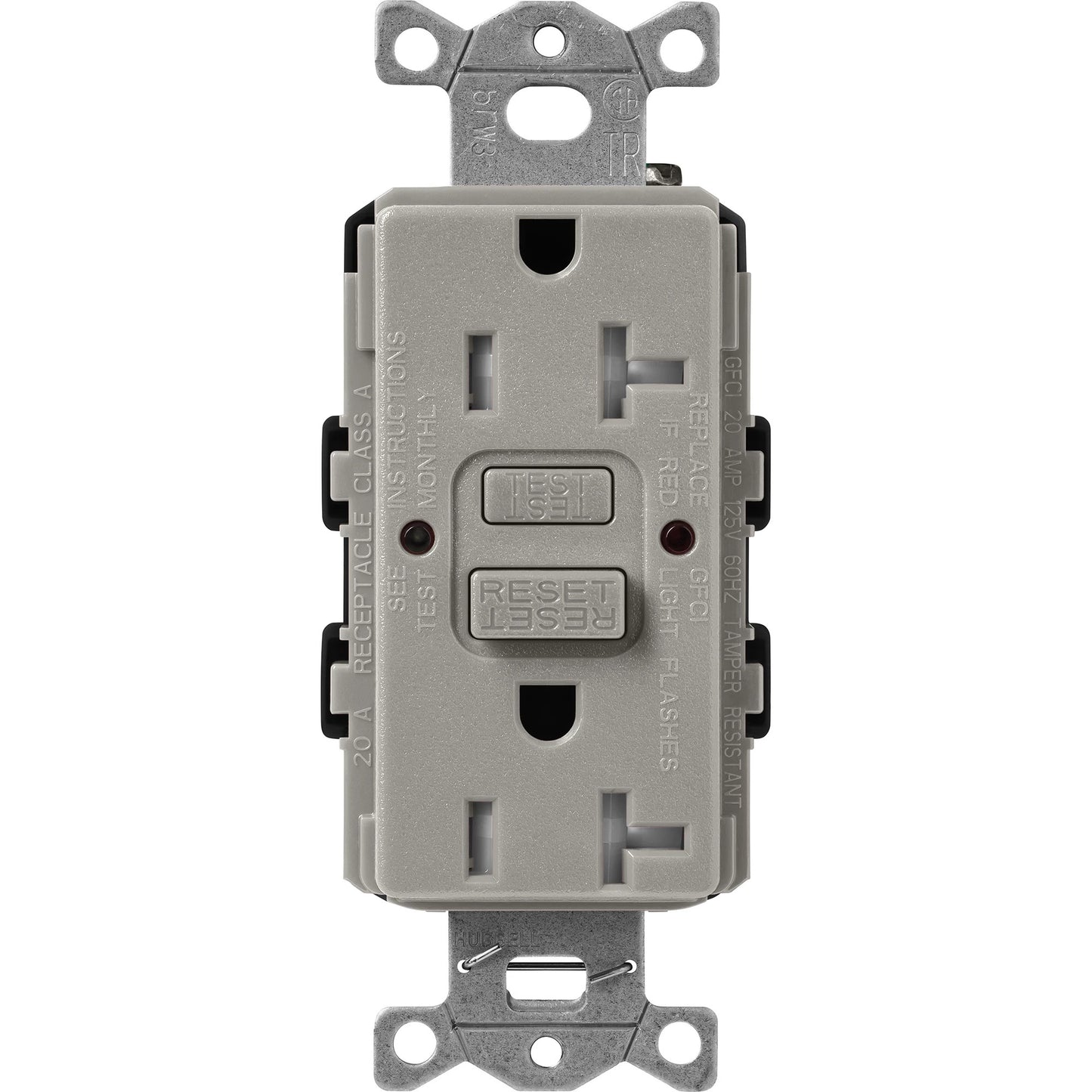 Lutron Tamper-Resistant Self Testing GFCI Receptacles - Satin Color 20A 125V | SCR-20-GFST-XX