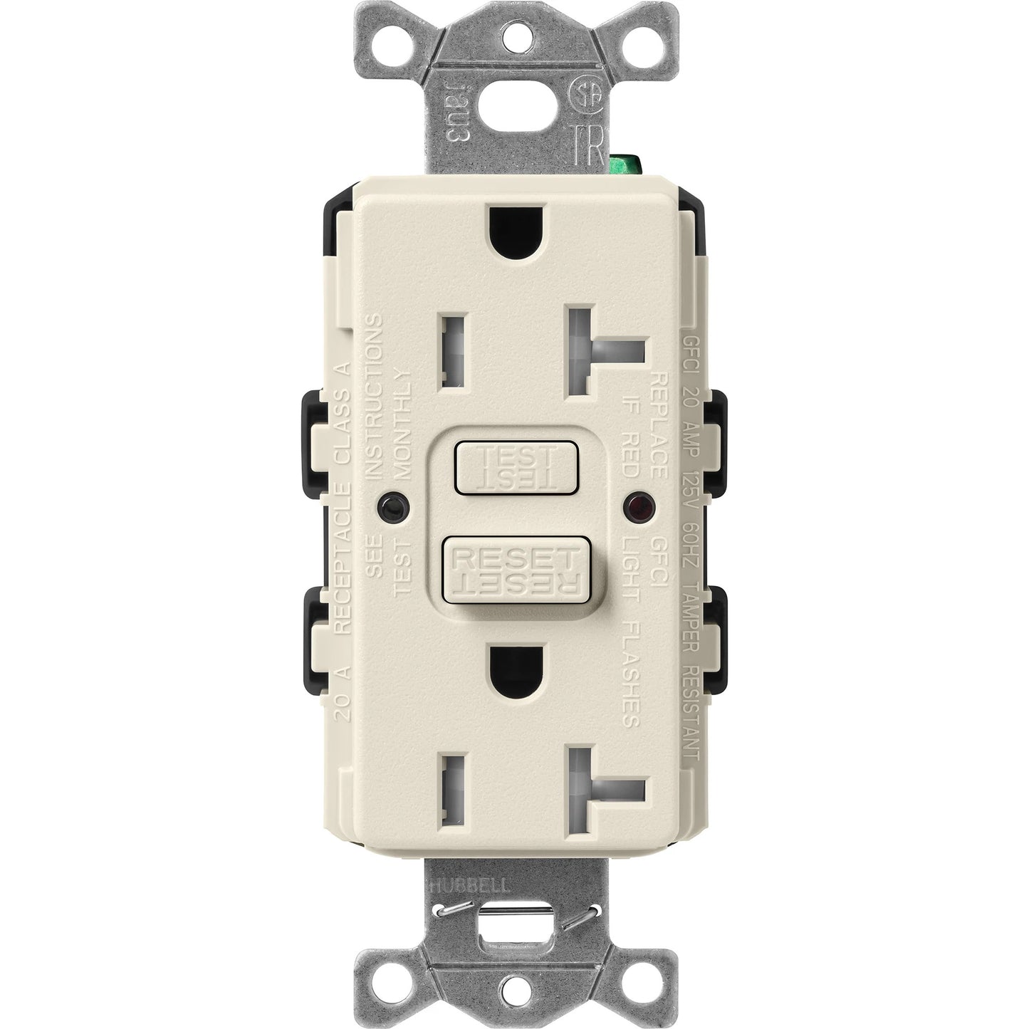 Lutron Tamper-Resistant Self Testing GFCI Receptacles - Satin Color 20A 125V | SCR-20-GFST-XX