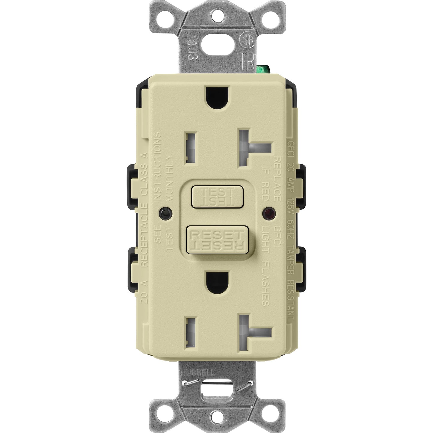 Lutron Tamper-Resistant Self Testing GFCI Receptacles - Satin Color 20A 125V | SCR-20-GFST-XX