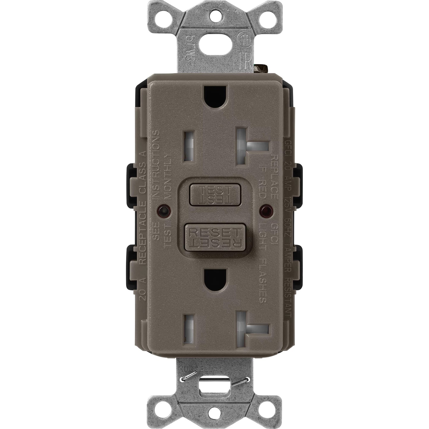 Lutron Tamper-Resistant Self Testing GFCI Receptacles - Satin Color 20A 125V | SCR-20-GFST-XX