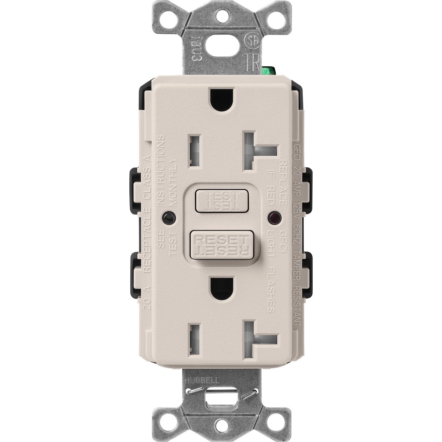 Lutron Tamper-Resistant Self Testing GFCI Receptacles - Satin Color 20A 125V | SCR-20-GFST-XX