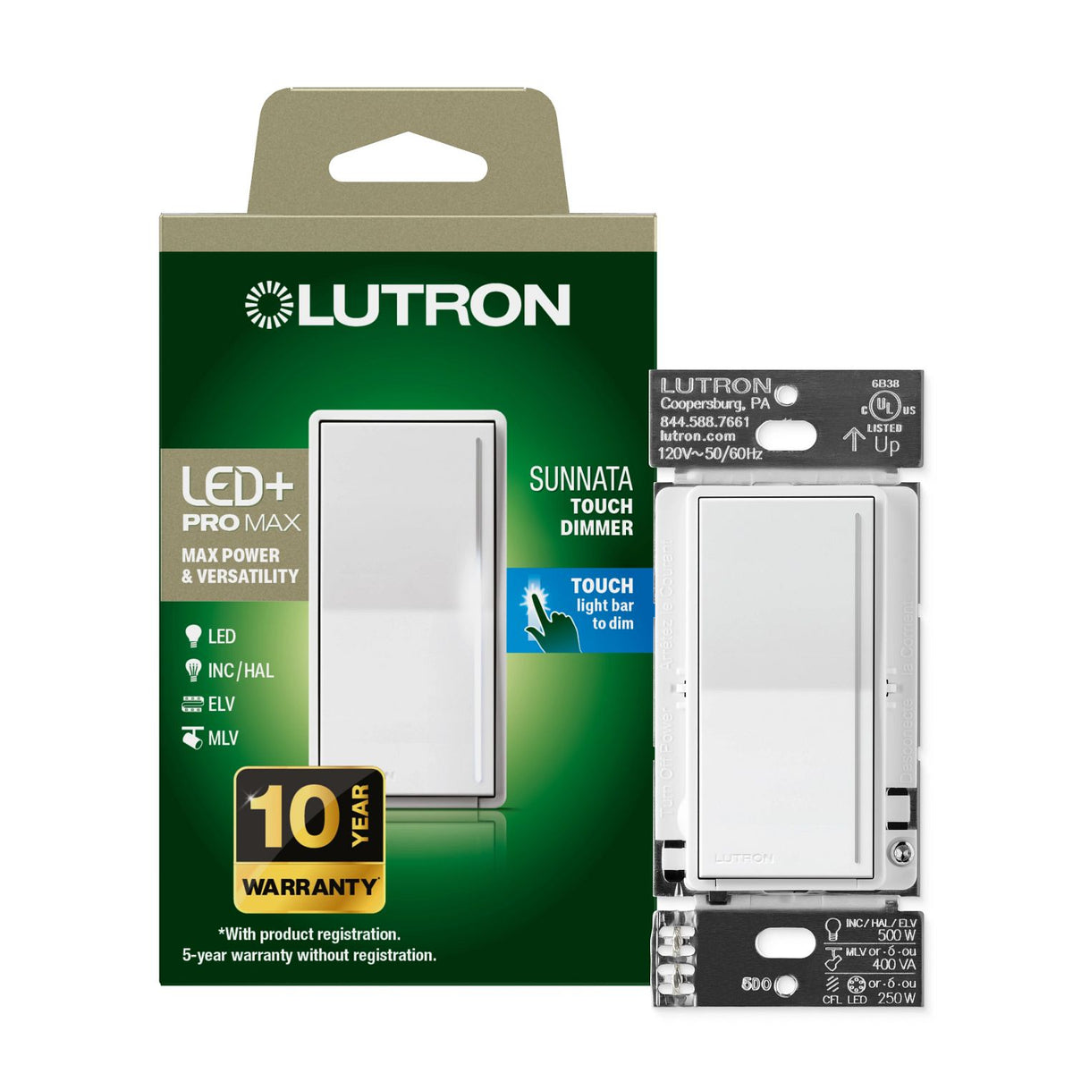 Lutron Sunnata LED+ Pro Max Touch Dimmer | ST-PRO-N