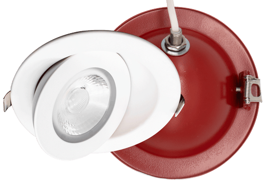 Product Display Visual of the SKU: FR-LED-4-S9W-5CCT-FG-WH for Marketing of theLotus 4" Fire Rated Floating Gimbal 9W 5CCT 700 lm White CRI90+ | FR-LED-4-S9W-5CCT-FG