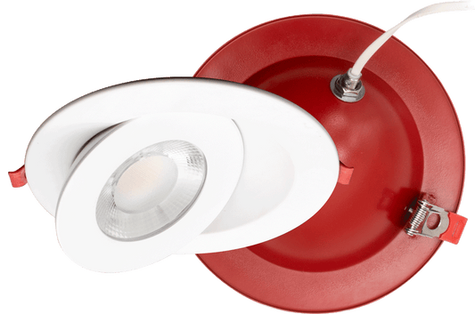 Product Display Visual of the SKU: FR-LED-6-S15W-5CCT-FG-WH for Marketing of theLotus 6" Fire Rated Floating Gimbal 15W 5CCT 1200 lm White CRI90+ | FR-LED-6-S15W-5CCT-FG