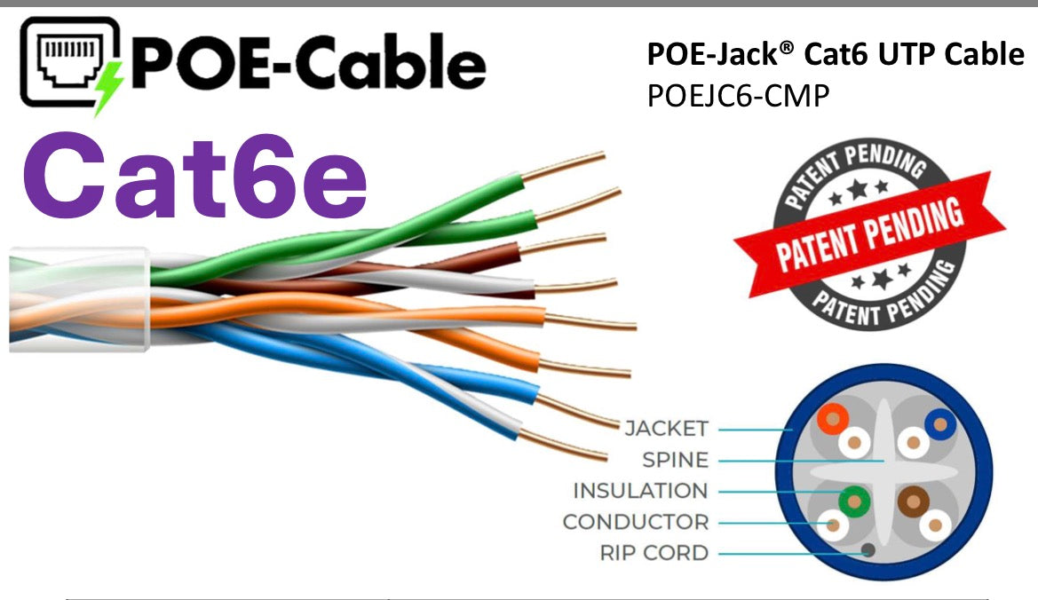 Grid Cat6A Bulk Ethernet Cable | Plenum Rated (CMP) 10G Backbone | POEJC6A-CMP