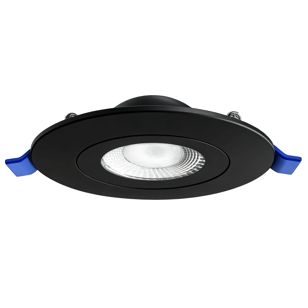 Lotus JXL-FG0410W-5CCT-BK 4-inch black floating-gimbal 10W recessed LED, 120V AC driver included, 90-degree tilt, 360-degree rotation, 5CCT
