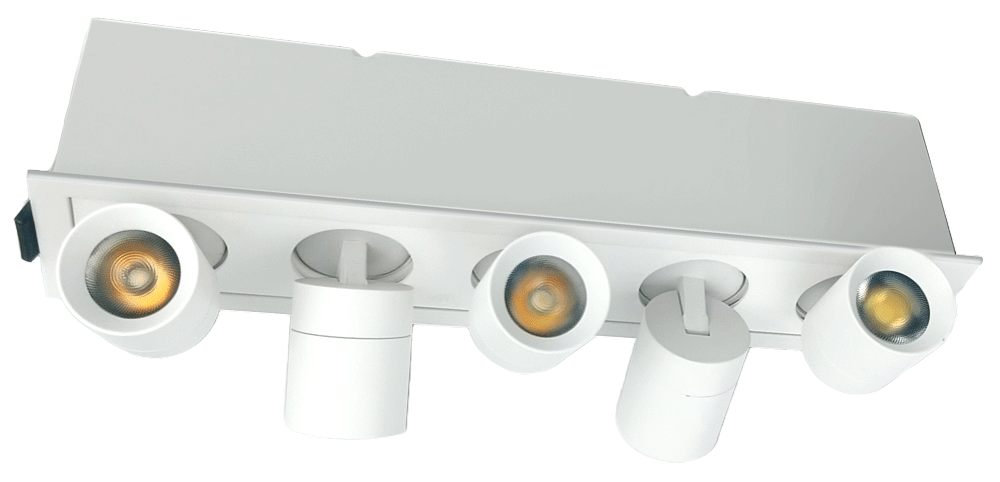 Product Display Visual of the SKU: JXL-TXH05-G16W-BK-3000K for Marketing of theLotus 5 LED Rotatable Linear Recessed Downlight 16W | JXL-TXH05-G16W