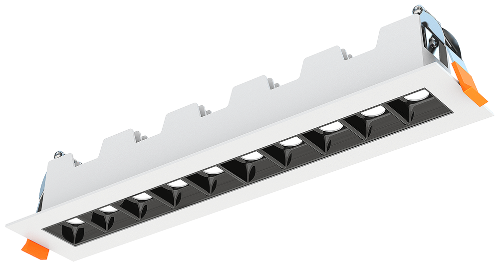 Product Display Visual of the SKU: JXL-TXH10-T18W-5CCT-BK-45° for Marketing of theLotus 5 LED Rotatable Linear Recessed Downlight 16W | JXL-TXH05-G16W