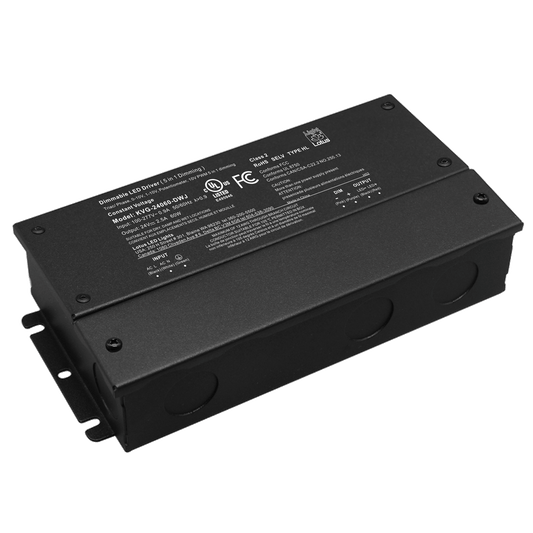Product Display Visual of the SKU: KVG-24060-DWJ for Marketing of theLotus 24V 60W 5-in-1 Dimmable Driver 120-277V Wet | KVG-24060-DWJ