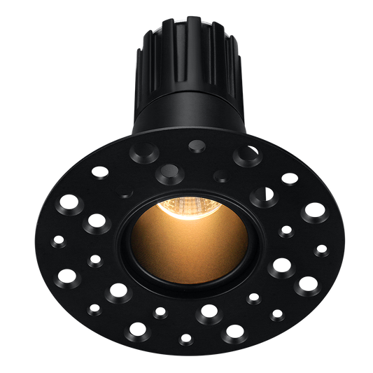 Lotus Tangra L1F-RDI 1-inch fixed round deep-regressed invisible-trim LED downlight in Black finish; beam and CRI vary by selected SKU