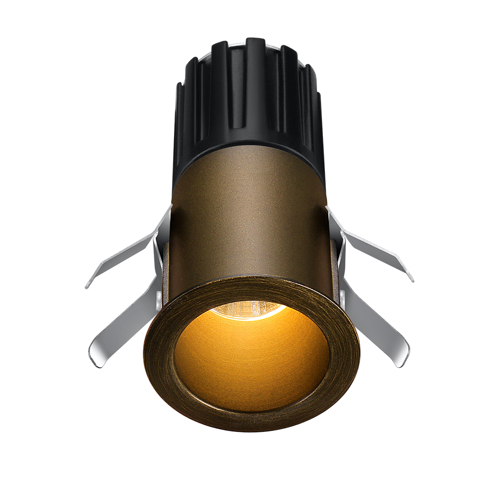 Lotus Mini Tangra L1F-RDT 1-inch fixed round deep-regressed thin-trim recessed downlight in bronze finish — representative trim appearance