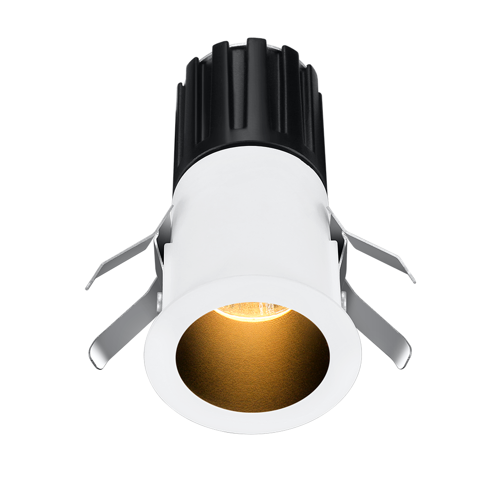 Lotus Mini Tangra L1F-RDT 1-inch fixed round deep-regressed thin-trim recessed downlight in white and black duo finish — representative trim appearance