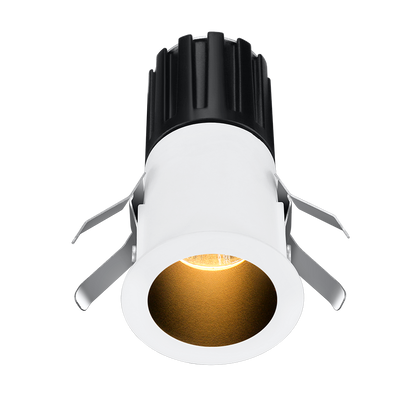 Lotus Mini Tangra L1F-RDT 1-inch fixed round deep-regressed thin-trim recessed downlight in white and black duo finish — representative trim appearance