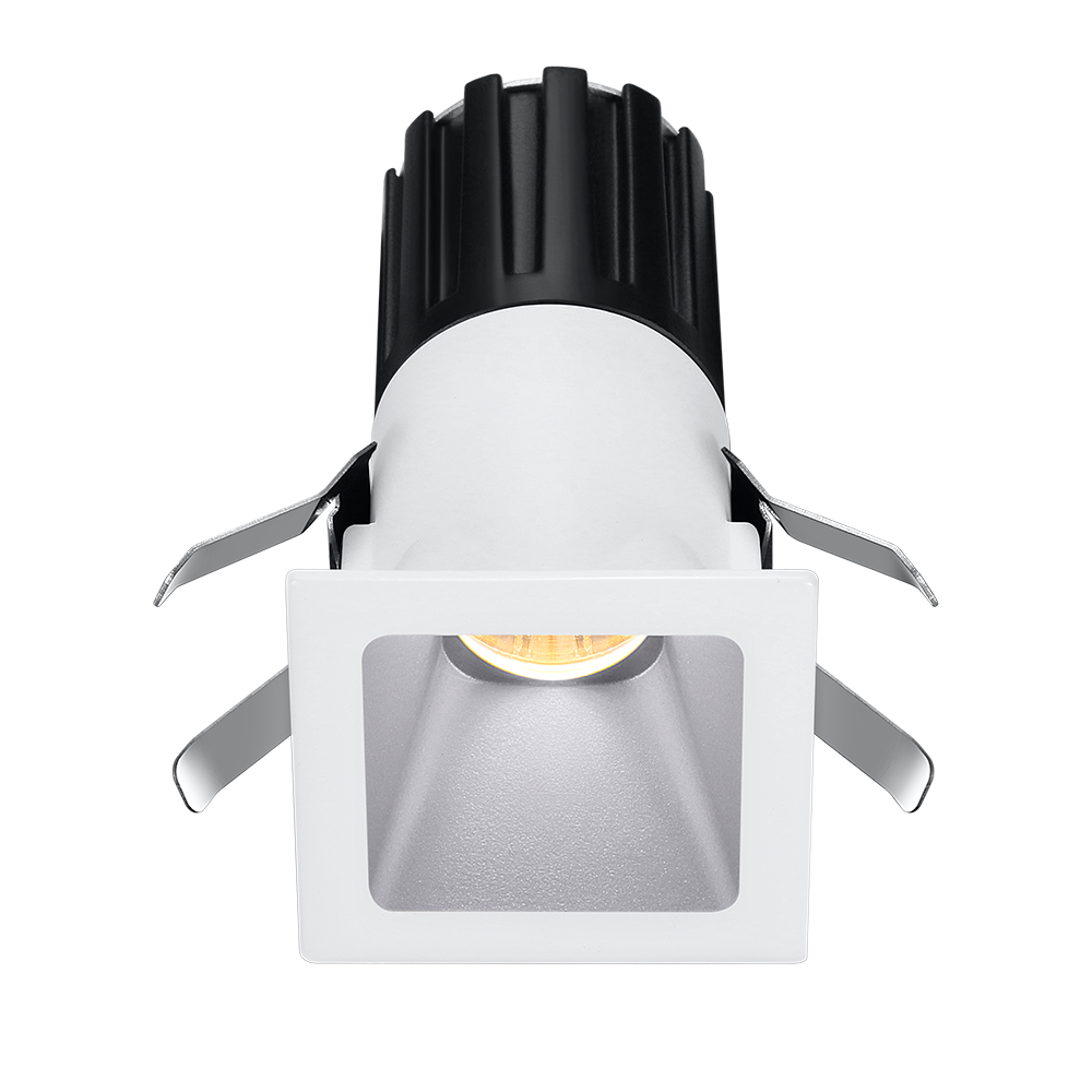 Lotus Tangra L1F-SDT 1-inch fixed square deep-regressed thin-trim LED downlight, Alzak finish; reflector, beam angle and CRI depend on selected SKU