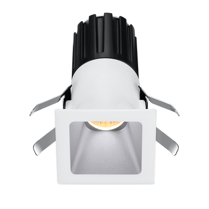 Lotus Tangra L1F-SDT 1-inch fixed square deep-regressed thin-trim LED downlight, Alzak finish; reflector, beam angle and CRI depend on selected SKU