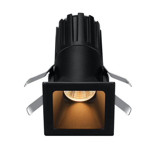 Lotus Tangra L1F-SDT 1-inch fixed square deep-regressed thin-trim LED downlight, Black finish; reflector, beam angle and CRI depend on selected SKU