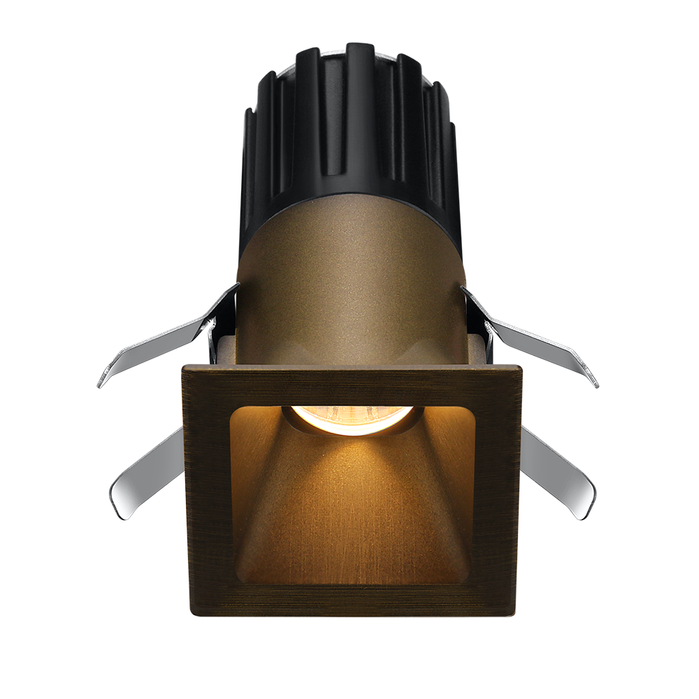 Lotus Tangra L1F-SDT 1-inch fixed square deep-regressed thin-trim LED downlight, Oil Rubbed Bronze finish; reflector, beam angle and CRI depend on selected SKU