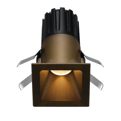 Lotus Tangra L1F-SDT 1-inch fixed square deep-regressed thin-trim LED downlight, Oil Rubbed Bronze finish; reflector, beam angle and CRI depend on selected SKU