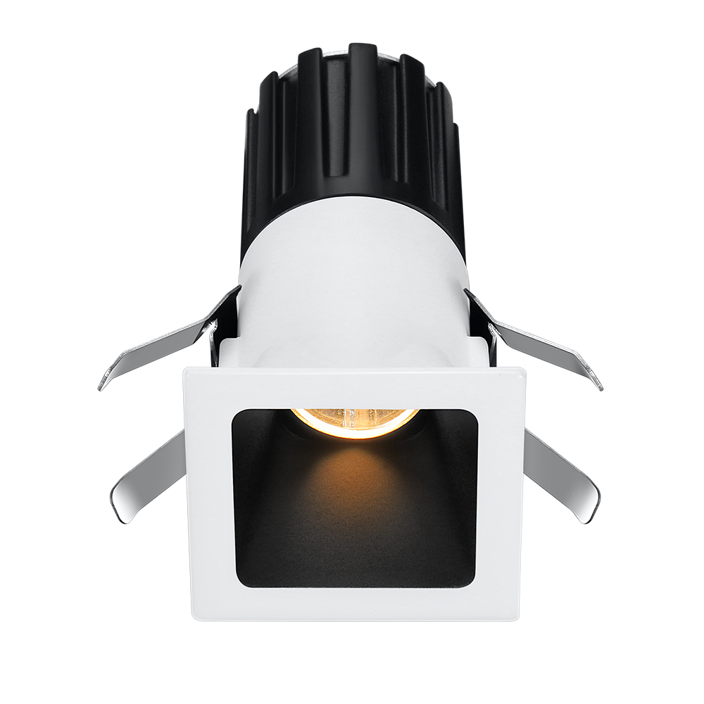 Lotus Tangra L1F-SDT 1-inch fixed square deep-regressed thin-trim LED downlight, White and Black Duo finish; reflector, beam angle and CRI depend on selected SKU