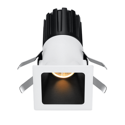 Lotus Tangra L1F-SDT 1-inch fixed square deep-regressed thin-trim LED downlight, White and Black Duo finish; reflector, beam angle and CRI depend on selected SKU