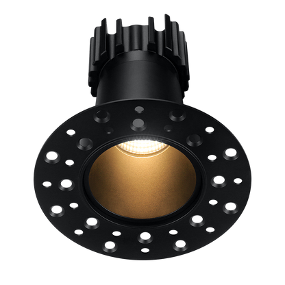 Lotus Tangra L2F-RDI 2-inch fixed round deep-regressed invisible-trim recessed LED downlight, Black finish; reflector beam and CRI vary by selected SKU