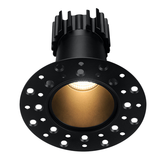 Lotus Tangra L2F-RDI 2-inch fixed round deep-regressed invisible-trim recessed LED downlight, Black finish; reflector beam and CRI vary by selected SKU