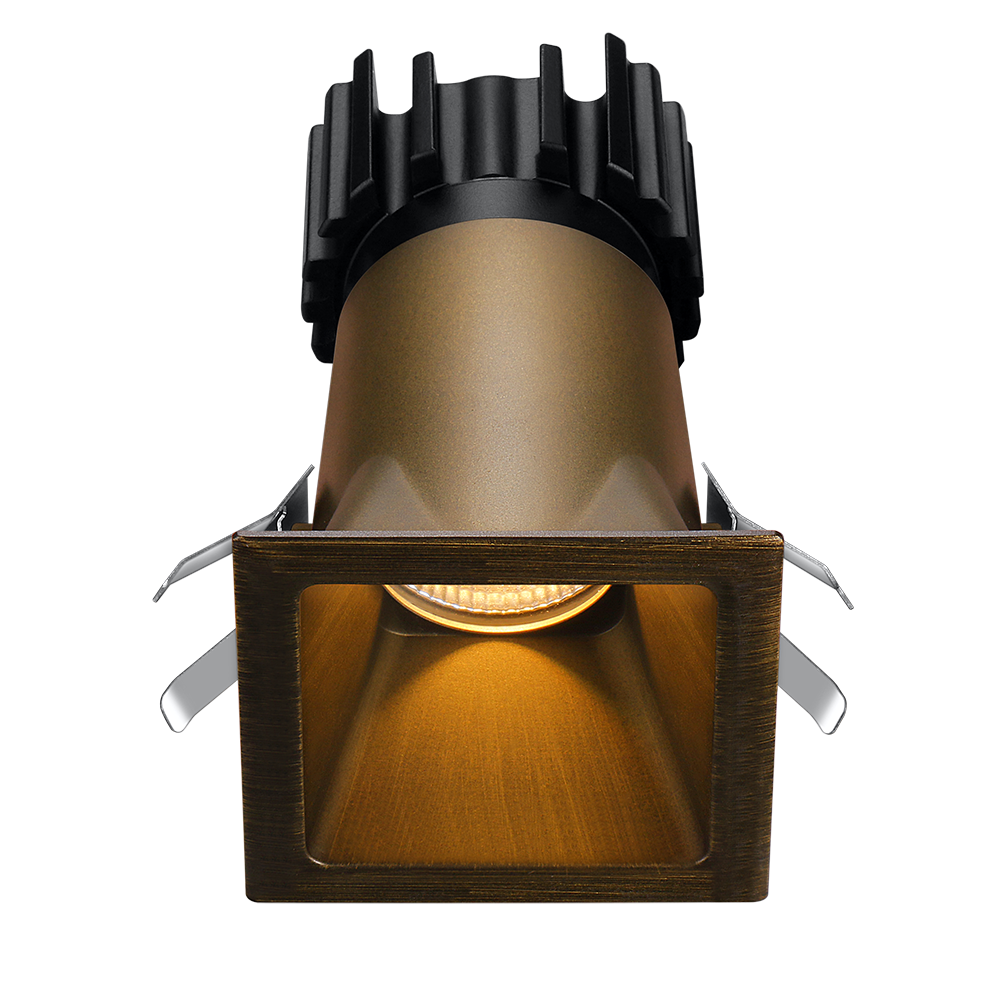Lotus Tangra L2F-SDT 2-inch fixed square deep-regressed thin-trim LED downlight, Oil Rubbed Bronze finish; selected reflector, beam and CRI vary by SKU