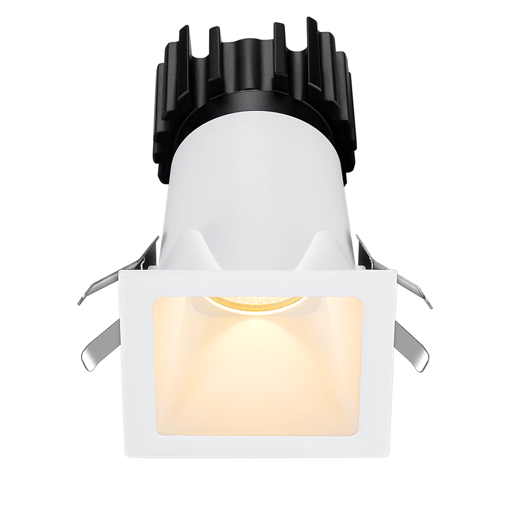 Lotus Tangra L2F-SDT 2-inch fixed square deep-regressed thin-trim LED downlight, White finish; selected reflector, beam and CRI vary by SKU