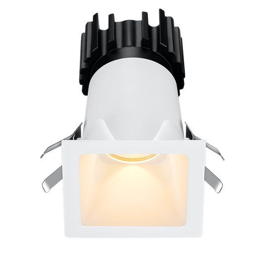Lotus Tangra L2F-SDT 2-inch fixed square deep-regressed thin-trim LED downlight, White finish; selected reflector, beam and CRI vary by SKU