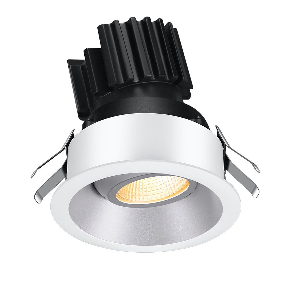 Lotus Tangra L2G-RRT 2-inch adjustable round gimbal LED downlight with thin trim, Alzak finish; optic and CRI vary by selected SKU