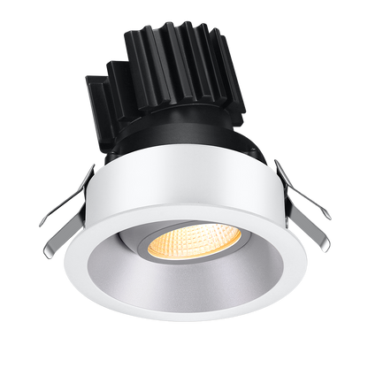 Lotus Tangra L2G-RRT 2-inch adjustable round gimbal LED downlight with thin trim, Alzak finish; optic and CRI vary by selected SKU