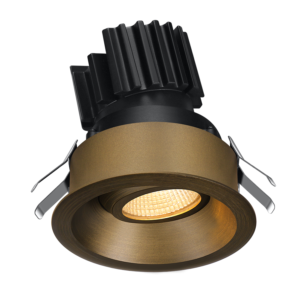 Lotus Tangra L2G-RRT 2-inch adjustable round gimbal LED downlight with thin trim, Oil Rubbed Bronze finish; optic and CRI vary by selected SKU