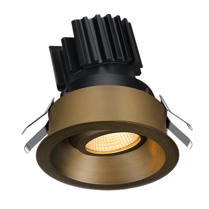 Lotus Tangra L2G-RRT 2-inch adjustable round gimbal LED downlight with thin trim, Oil Rubbed Bronze finish; optic and CRI vary by selected SKU