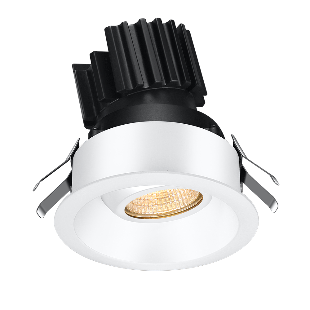 Lotus Tangra L2G-RRT 2-inch adjustable round gimbal LED downlight with thin trim, White finish; optic and CRI vary by selected SKU