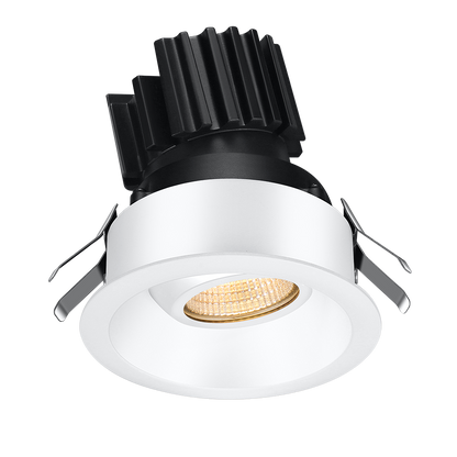 Lotus Tangra L2G-RRT 2-inch adjustable round gimbal LED downlight with thin trim, White finish; optic and CRI vary by selected SKU