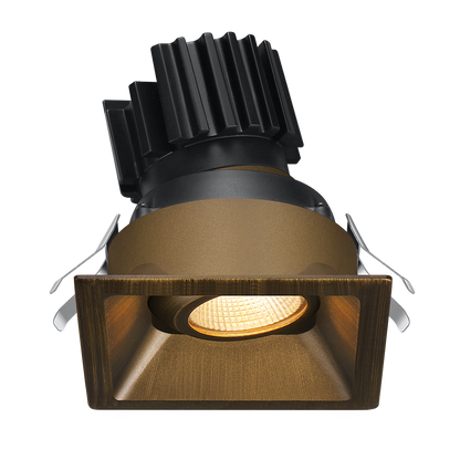 Lotus Tangra L2G-SRT 2-inch square adjustable LED gimbal downlight with thin trim, Oil Rubbed Bronze finish; optic and CRI vary by selected SKU