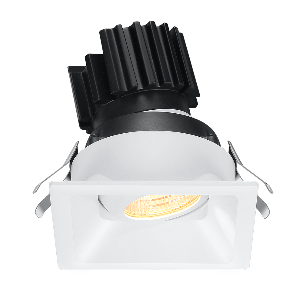 Lotus Tangra L2G-SRT 2-inch square adjustable LED gimbal downlight with thin trim, White finish; optic and CRI vary by selected SKU