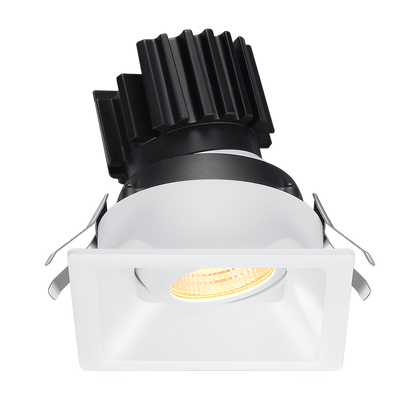 Lotus Tangra L2G-SRT 2-inch square adjustable LED gimbal downlight with thin trim, White finish; optic and CRI vary by selected SKU