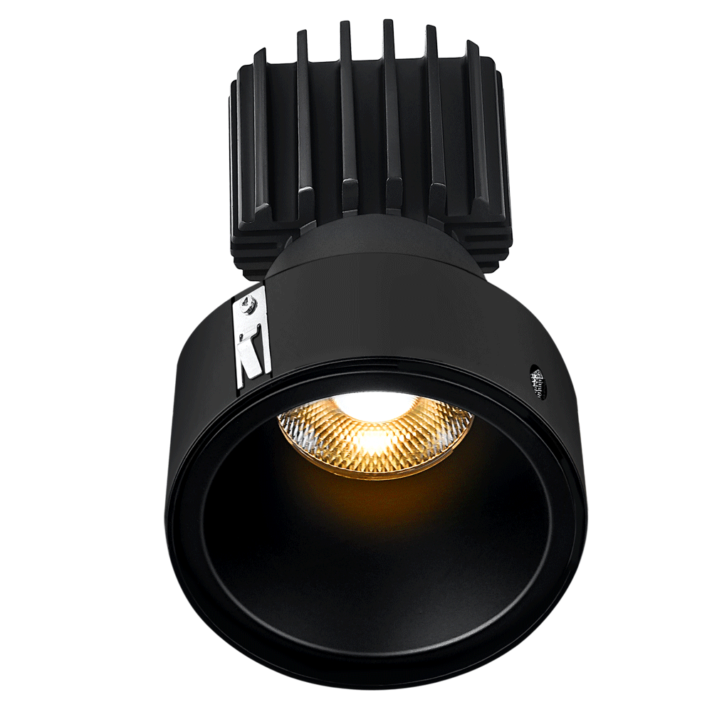 Tangra 3" Fixed Round Deep Invisible Flangeless Black | L3F-RDF-BK