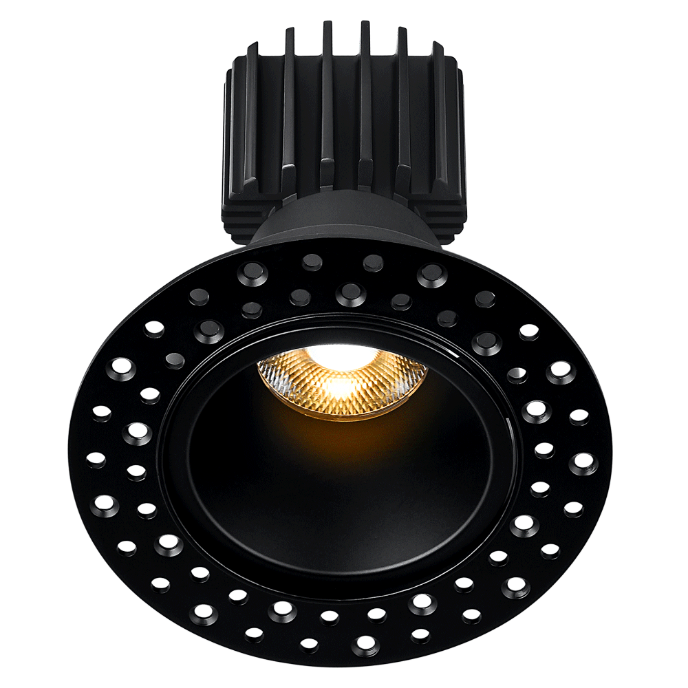 Tangra 3" Fixed Round Deep Regressed Invisible Trim Black | L3F-RDI-BK