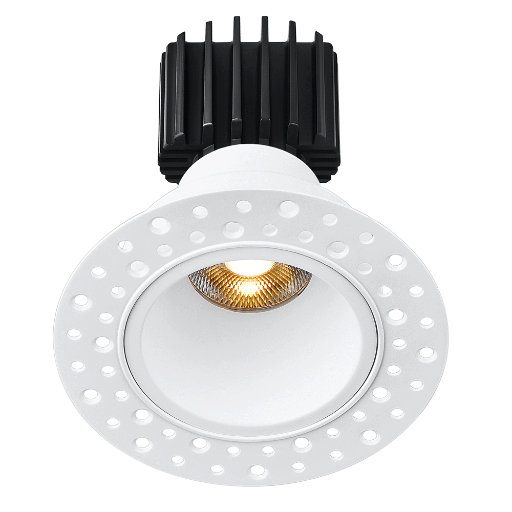 Tangra 3" Fixed Round Deep Regressed Invisible Trim White | L3F-RDI-WH